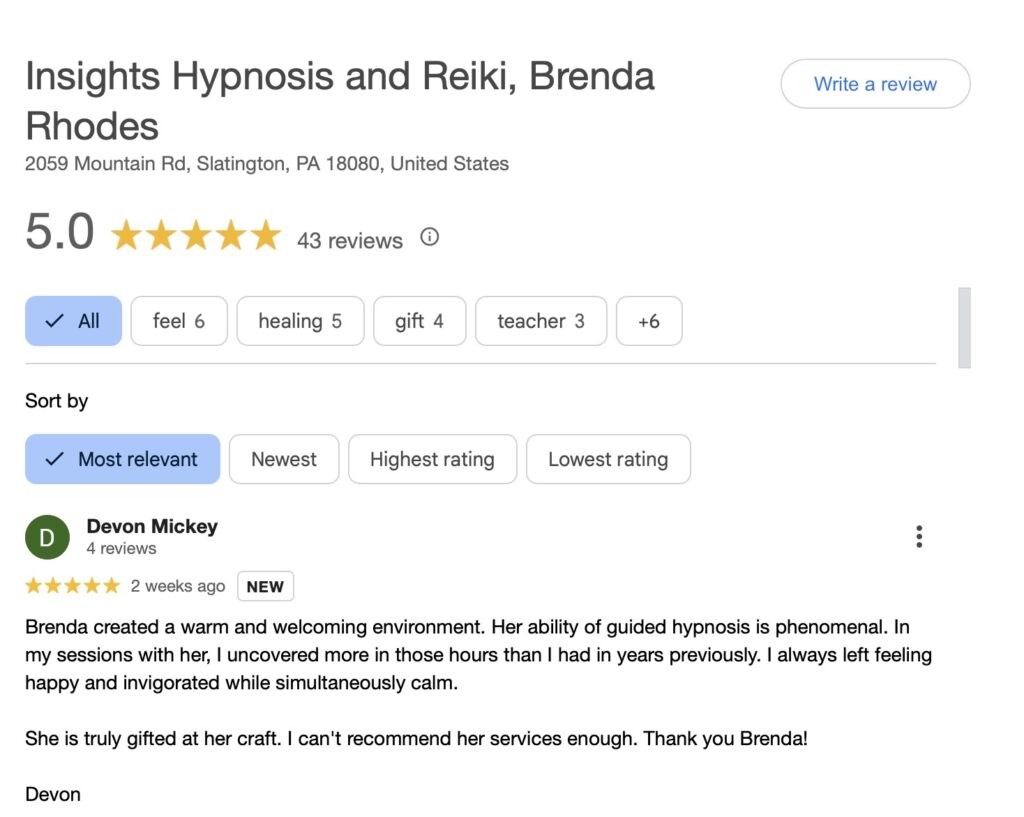 Hypnosis Testimonial